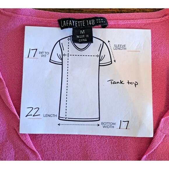 Lafayette 148 Tank Top And Cardigan Sweater Barbie Pink Knit Size Medium M - Picture 8 of 9